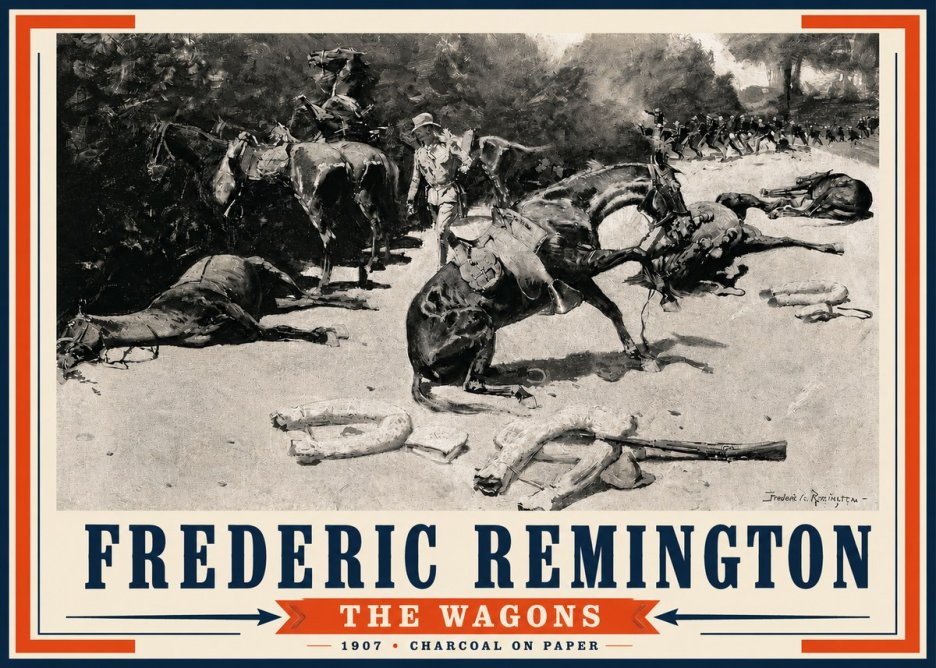 Frederic Remington The Wagons No4 - Poszter