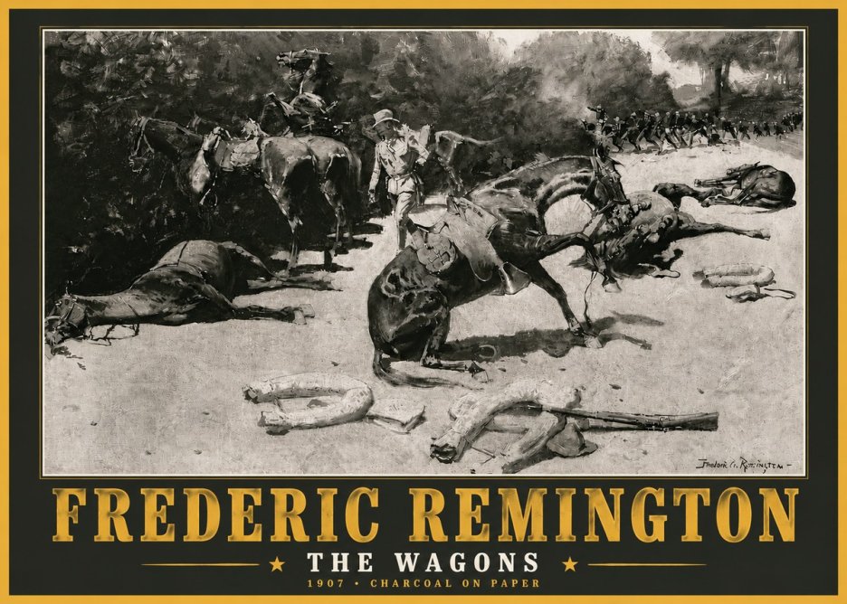 Frederic Remington The Wagons No5 - Poszter