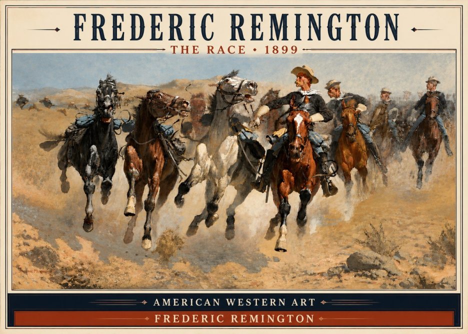 Frederic Remington The Race I No4 - Poszter