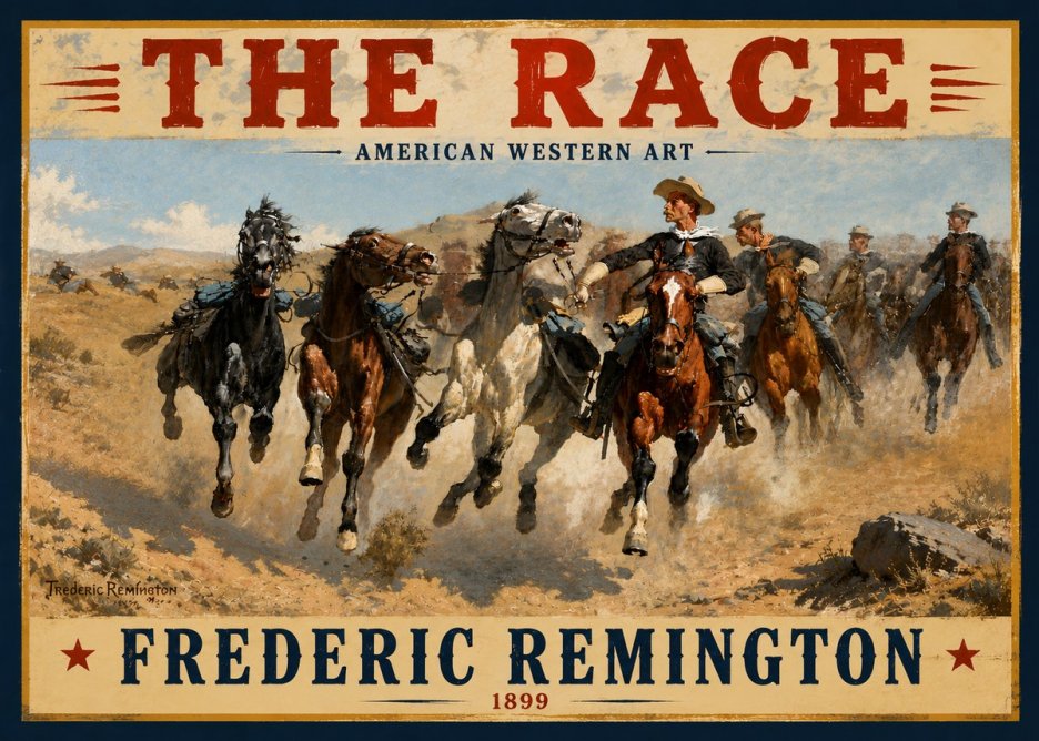 Frederic Remington The Race I No5 - Poszter