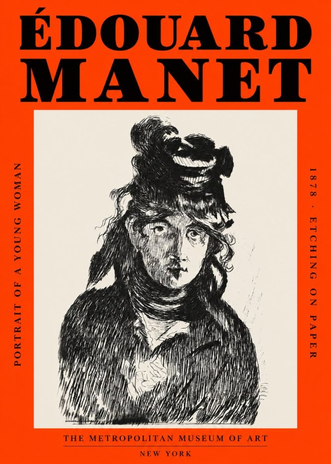 Édouard Manet Portrait of a Young Woman I No2 - Poszter