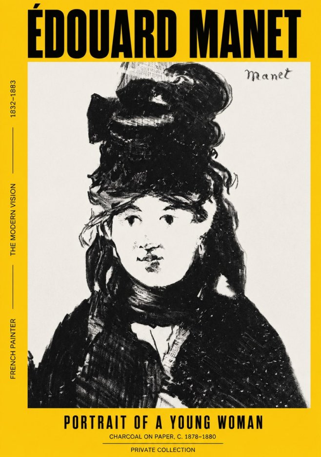Édouard Manet Portrait of a Young Woman II No2 - Poszter