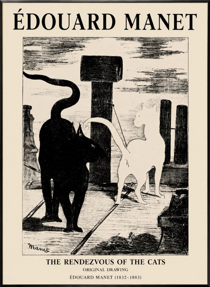 Édouard Manet The Rendezvous of the Cats No1 - Poszter