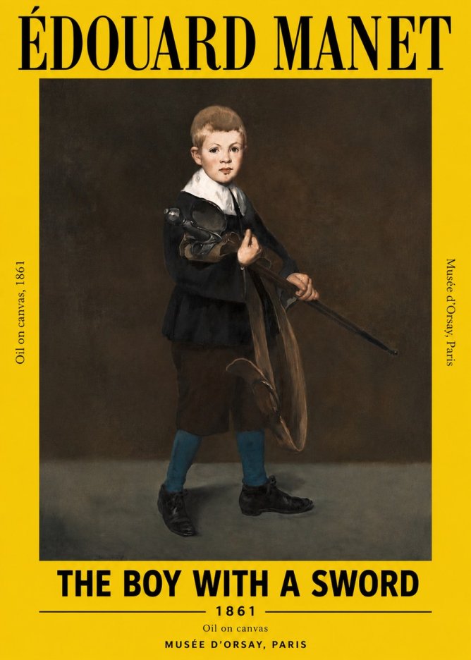 Édouard Manet The Boy with a Sword No3 - Poszter