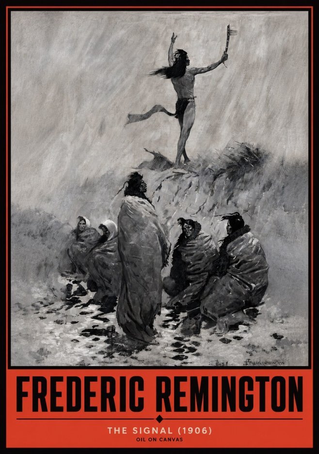 Frederic Remington The Signal No2 - Poszter
