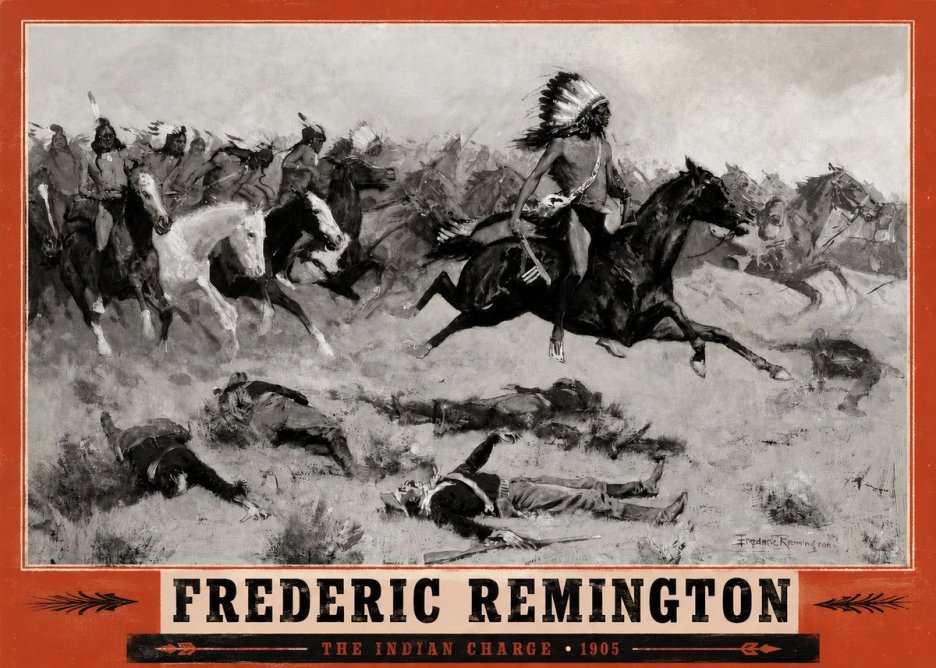 Frederic Remington The Indian Charge No2 - Poszter