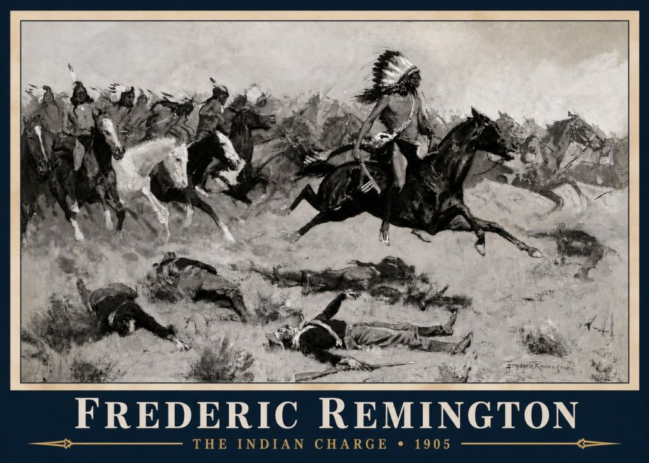 Frederic Remington The Indian Charge No3 - Poszter