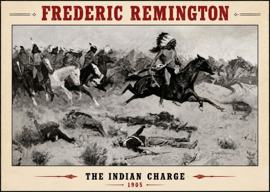 Frederic Remington The Indian Charge No4 - Poszter