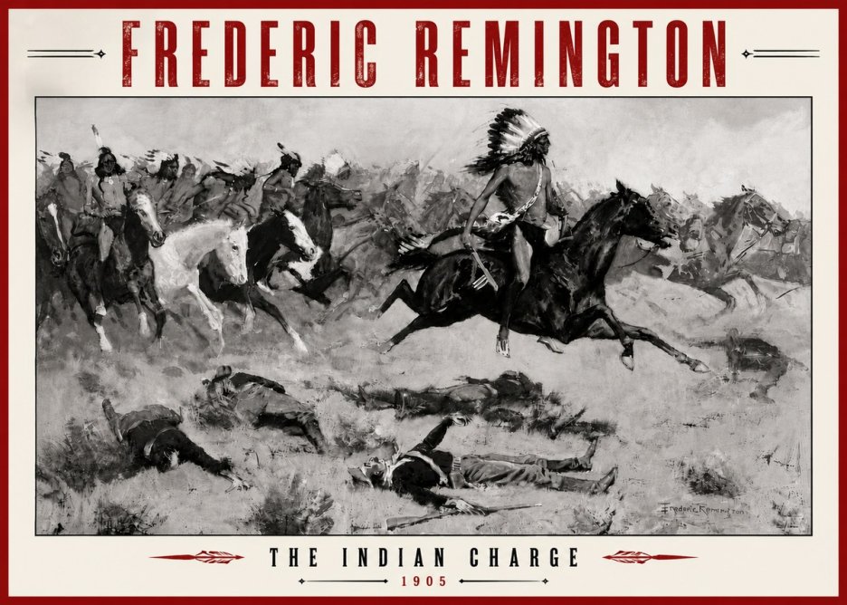 Frederic Remington The Indian Charge No6 - Poszter