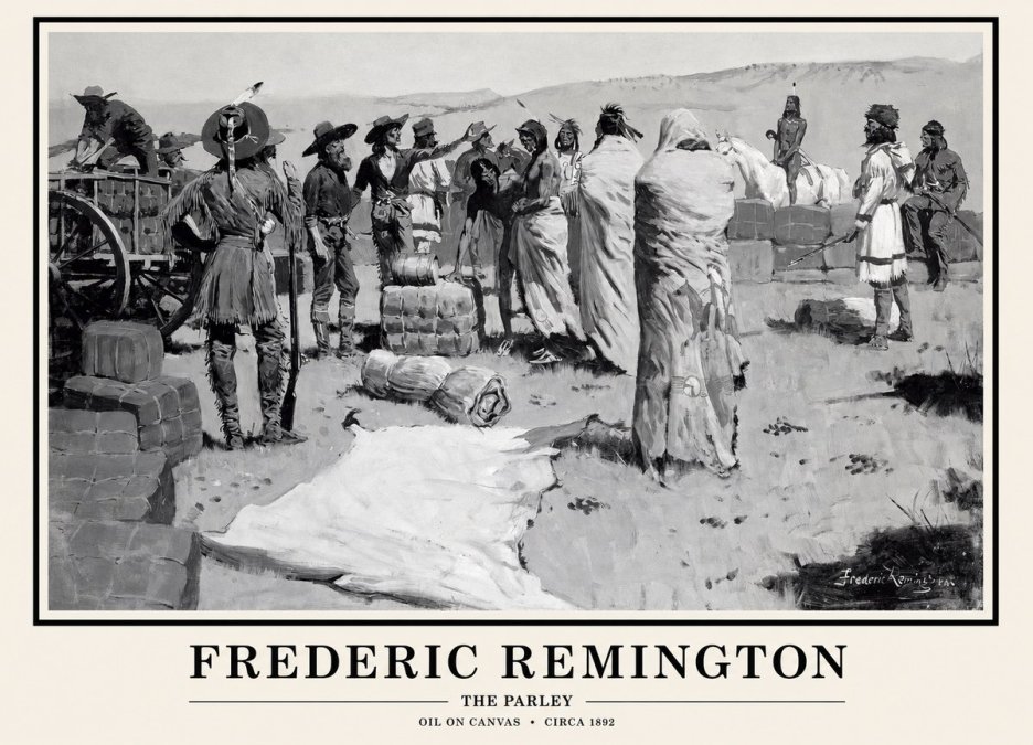 Frederic Remington The Parley No1 - Poszter