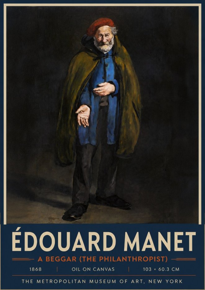 Édouard Manet A Beggar (the Philanthropist) No5 - Poszter
