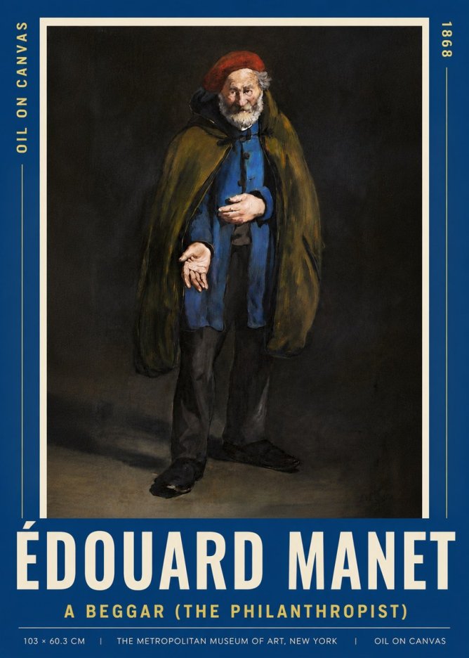 Édouard Manet A Beggar (the Philanthropist) No6 - Poszter