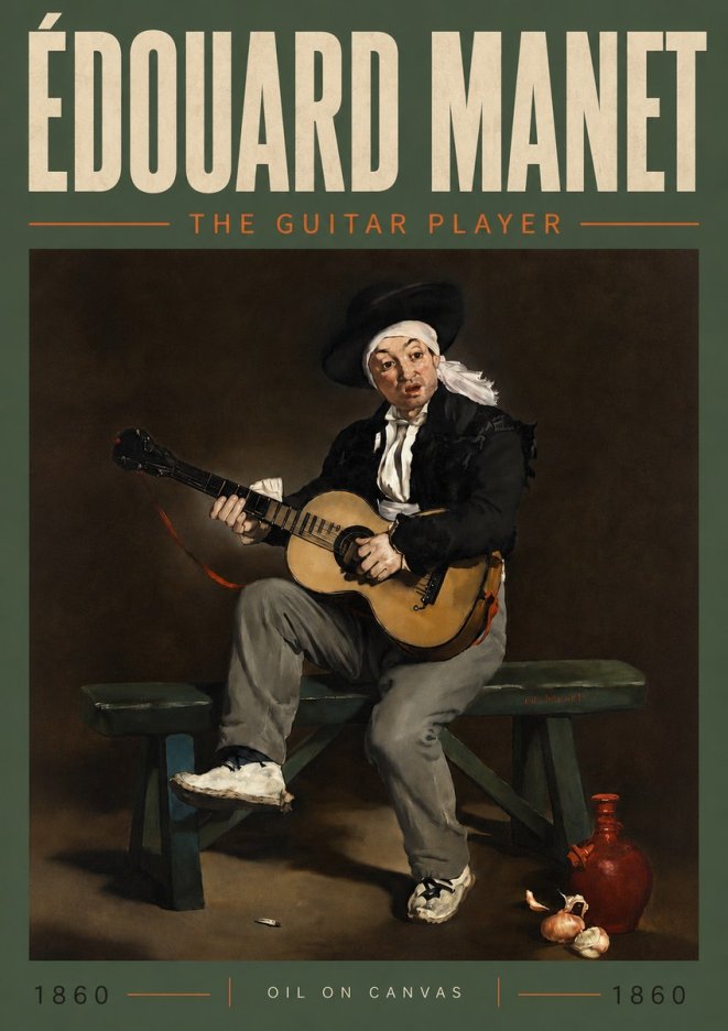 Édouard Manet The Guitar Player No5 - Poszter