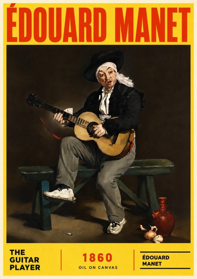 Édouard Manet The Guitar Player No6 - Poszter
