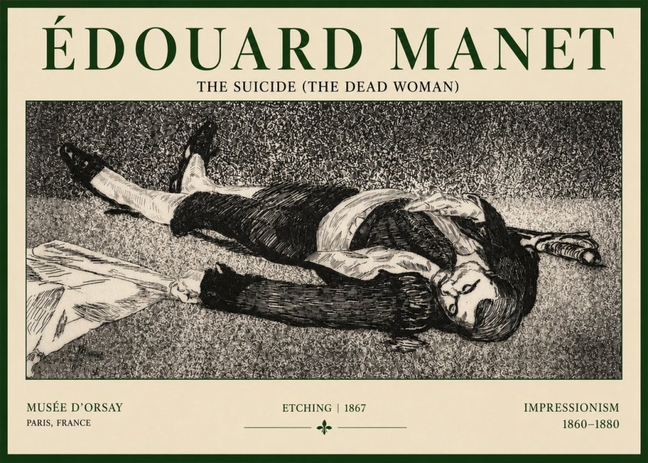 Édouard Manet The Suicide (the Dead Woman) No3 - Poszter
