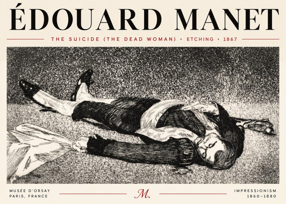 Édouard Manet The Suicide (the Dead Woman) No4 - Poszter