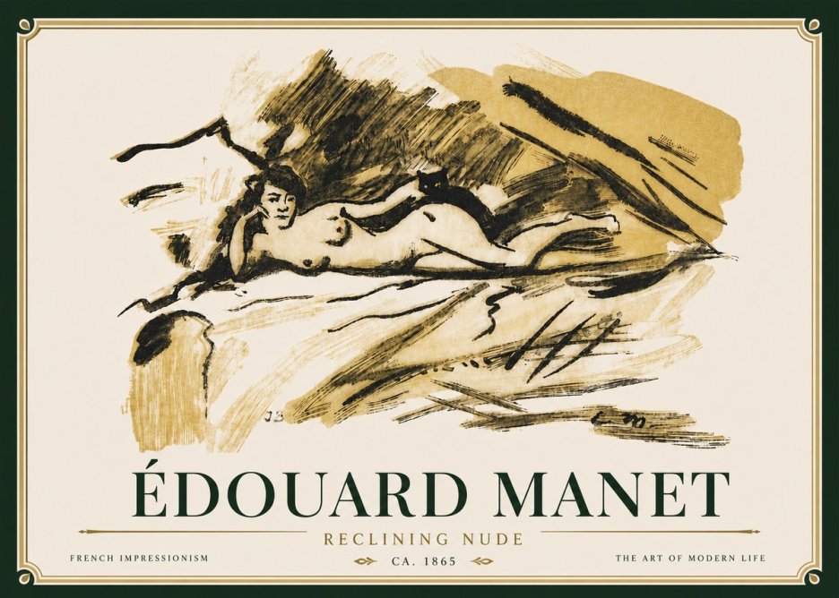Édouard Manet Reclining Nude No5 - Poszter