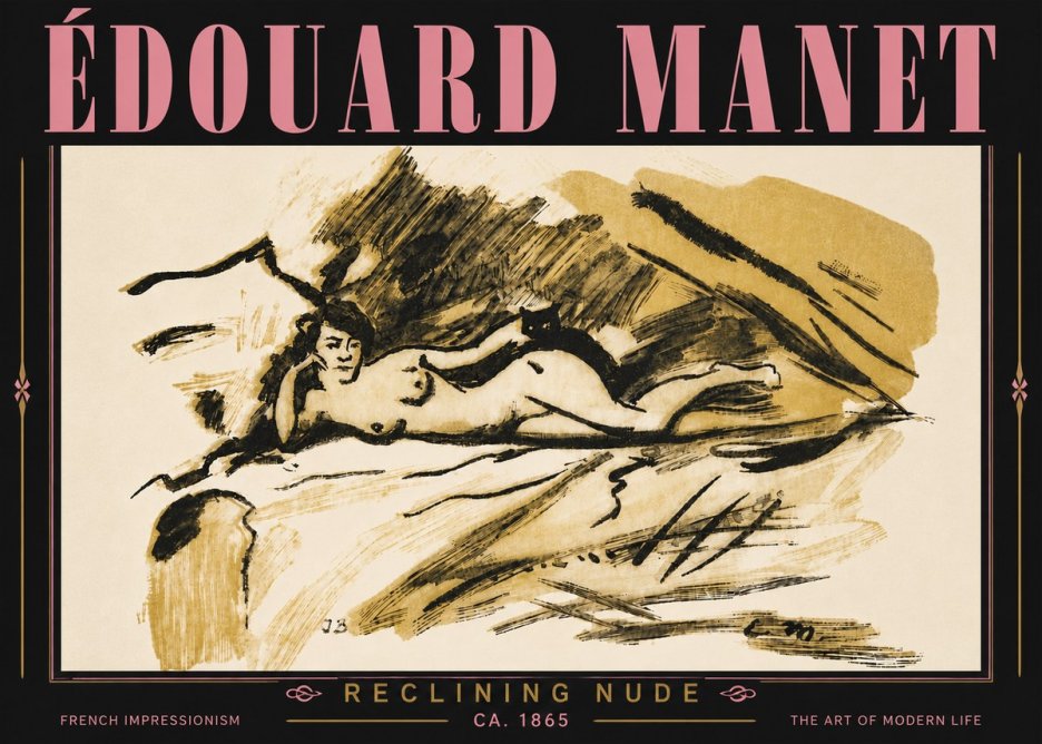 Édouard Manet Reclining Nude No6 - Poszter
