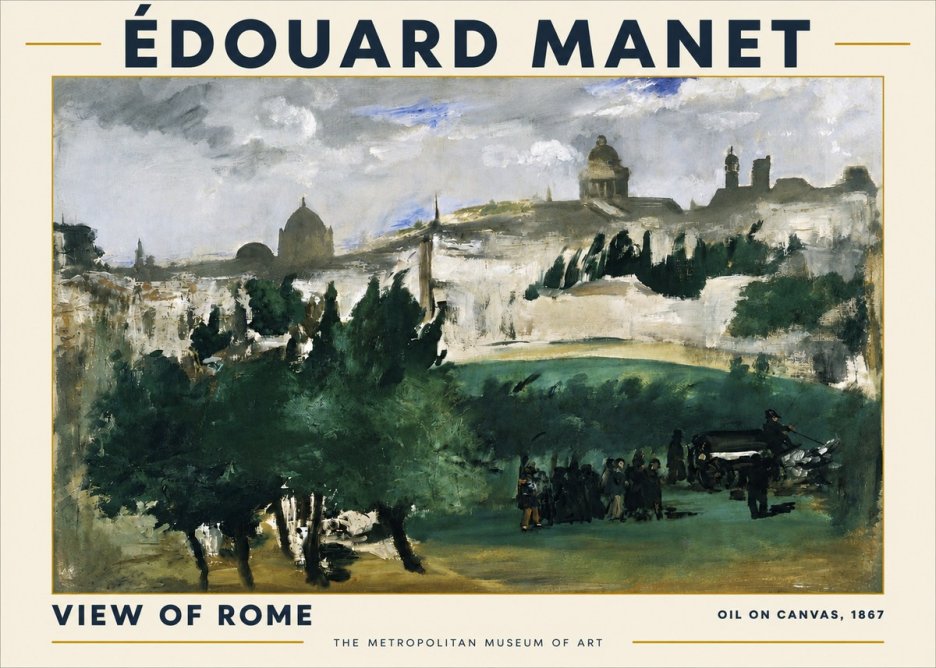 Édouard Manet View of Rome No4 - Poszter