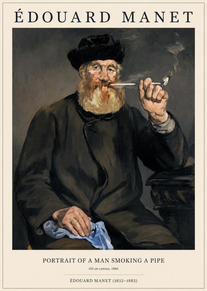 Édouard Manet Portrait of a Man Smoking a Pipe No1 - Poszter