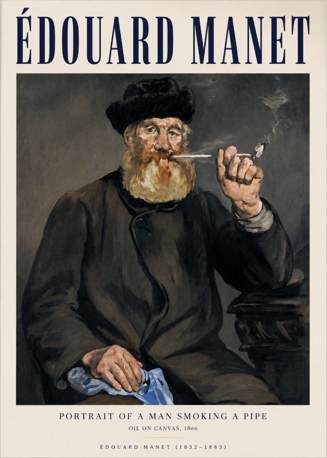 Édouard Manet Portrait of a Man Smoking a Pipe No3 - Poszter