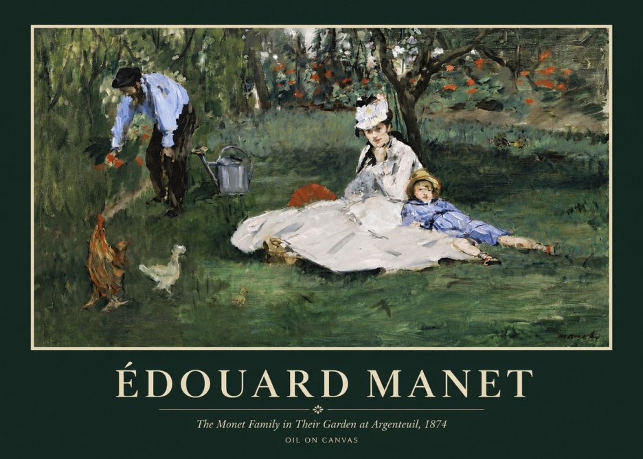 Édouard Manet The Monet Family in Their Garden at Argenteuil, 1874 No3 - Poszter