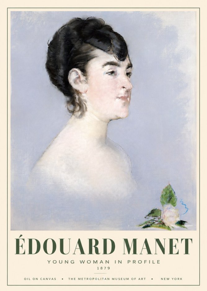Édouard Manet Young Woman in Profile No5 - Poszter