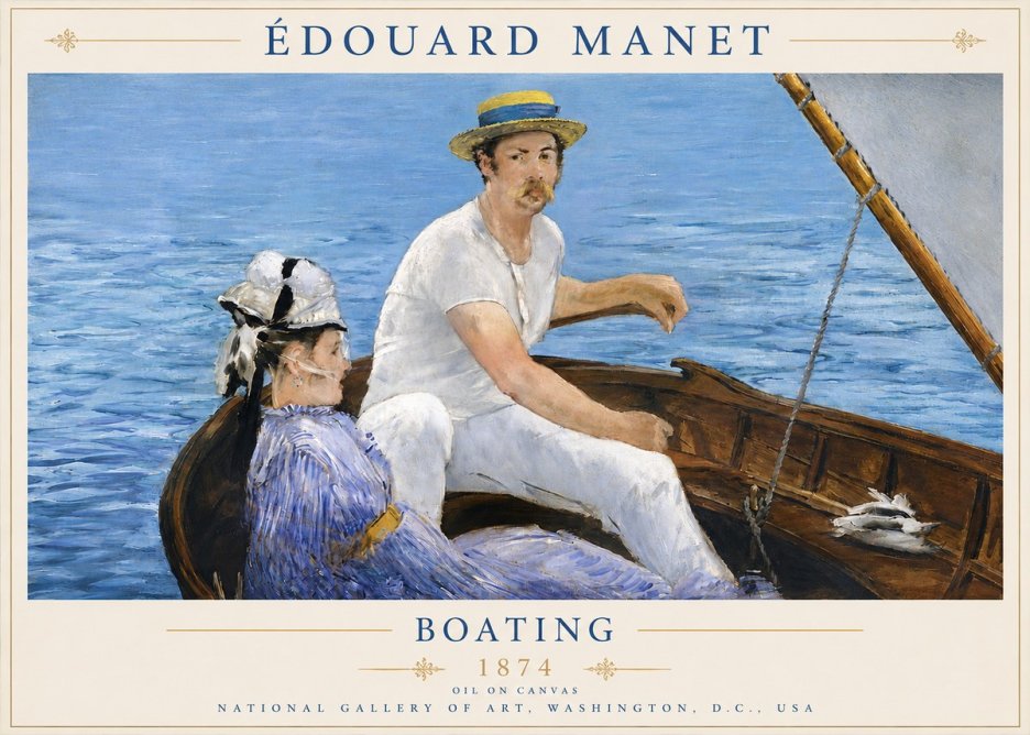 Édouard Manet Boating No3 - Poszter
