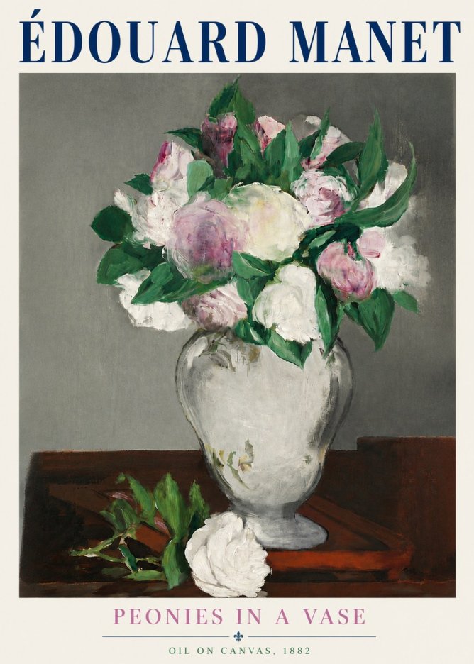 Édouard Manet Peonies in a Vase No5 - Poszter