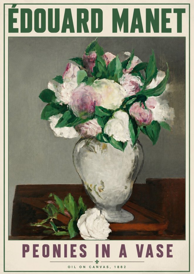 Édouard Manet Peonies in a Vase No6 - Poszter