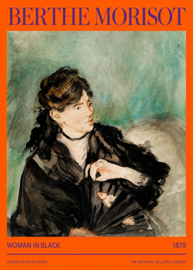 Berthe Morisot Woman in Black No2 - Poszter