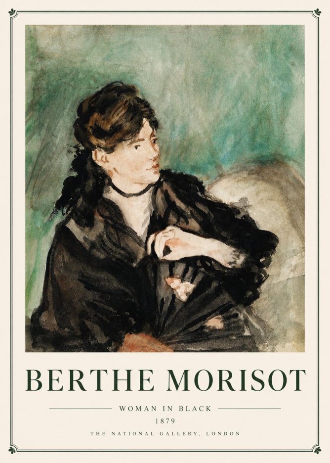 Berthe Morisot Woman in Black No3 - Poszter