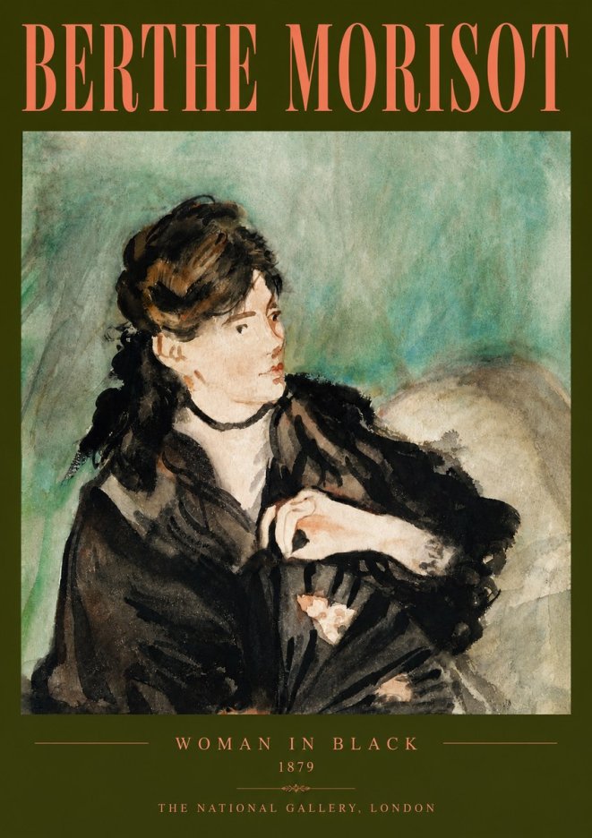 Berthe Morisot Woman in Black No5 - Poszter
