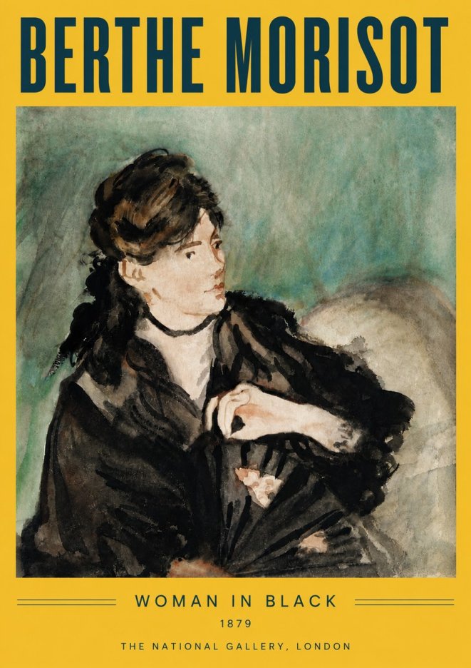 Berthe Morisot Woman in Black No6 - Poszter