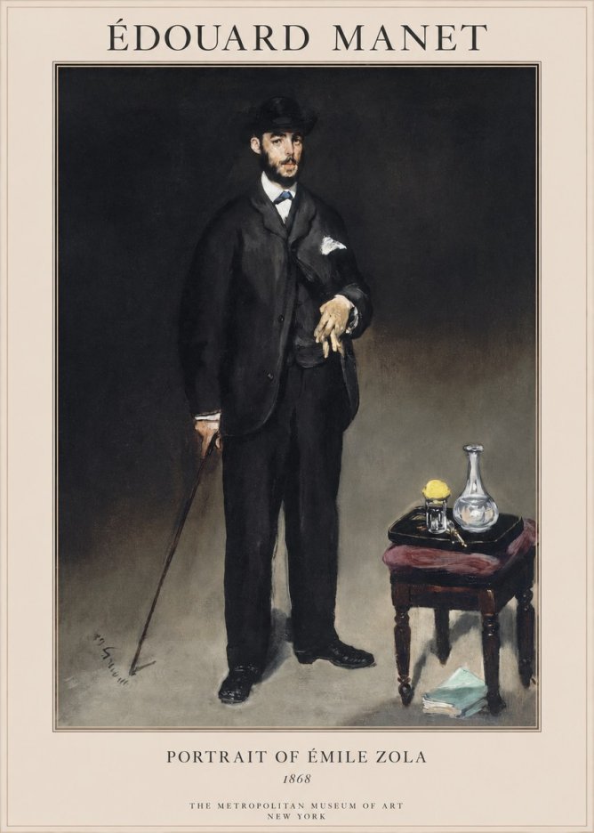 Édouard Manet Portrait of Émile Zola No1 - Poszter