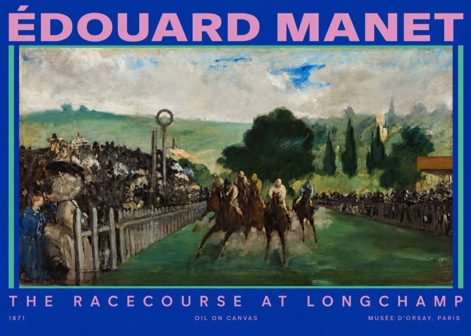 Édouard Manet The Racecourse at Longchamp No2 - Poszter