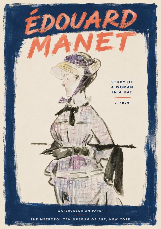 Édouard Manet Study of a Woman in a Hat No3 - Poszter
