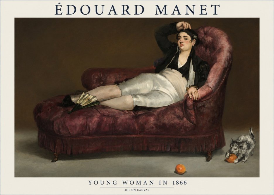 Édouard Manet Young Woman in 1866 No1 - Poszter