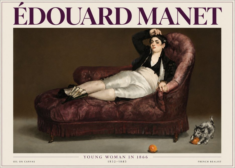 Édouard Manet Young Woman in 1866 No4 - Poszter