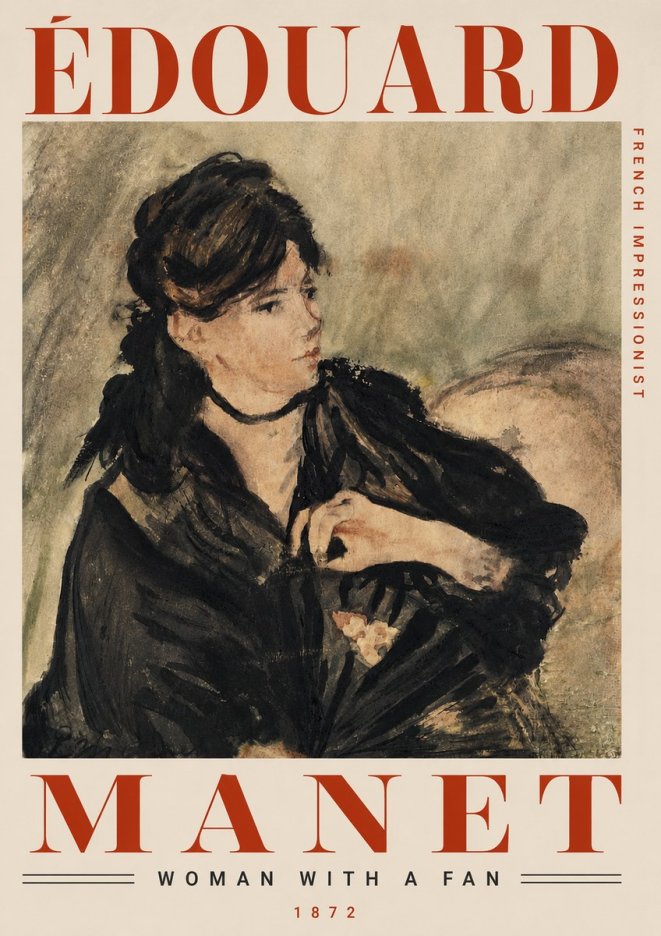 Édouard Manet Woman with a Fan No5 - Poszter