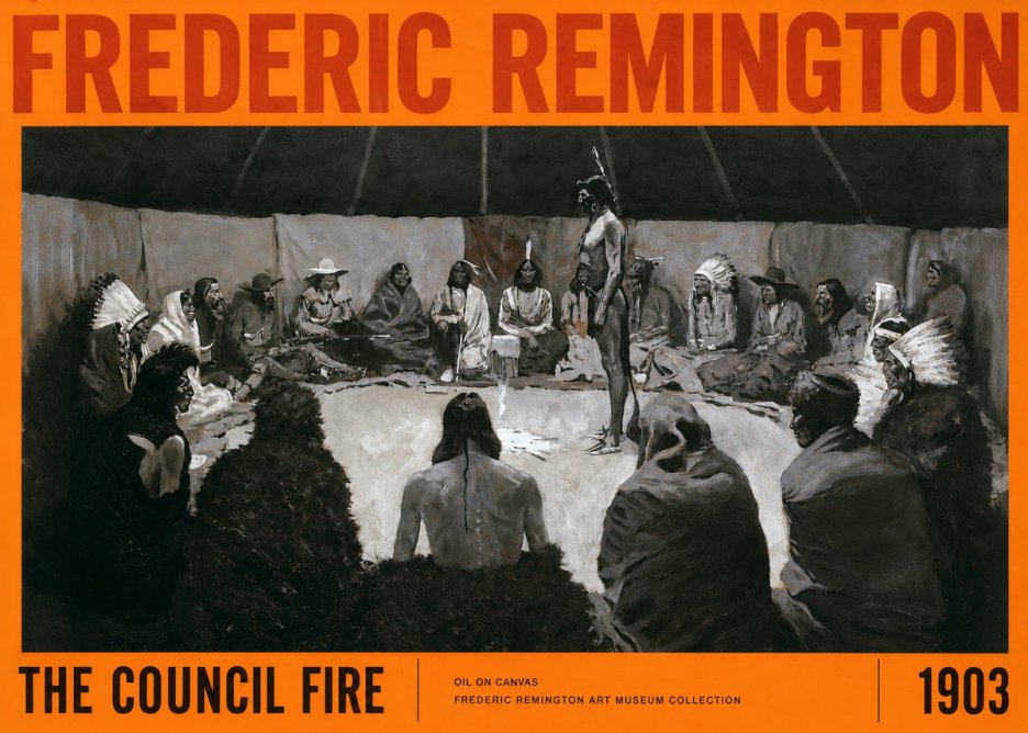 Frederic Remington The Council Fire II No2 - Poszter