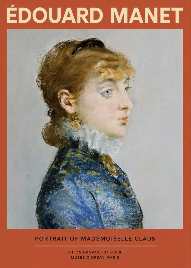 Édouard Manet Portrait of Mademoiselle Claus No2 - Poszter