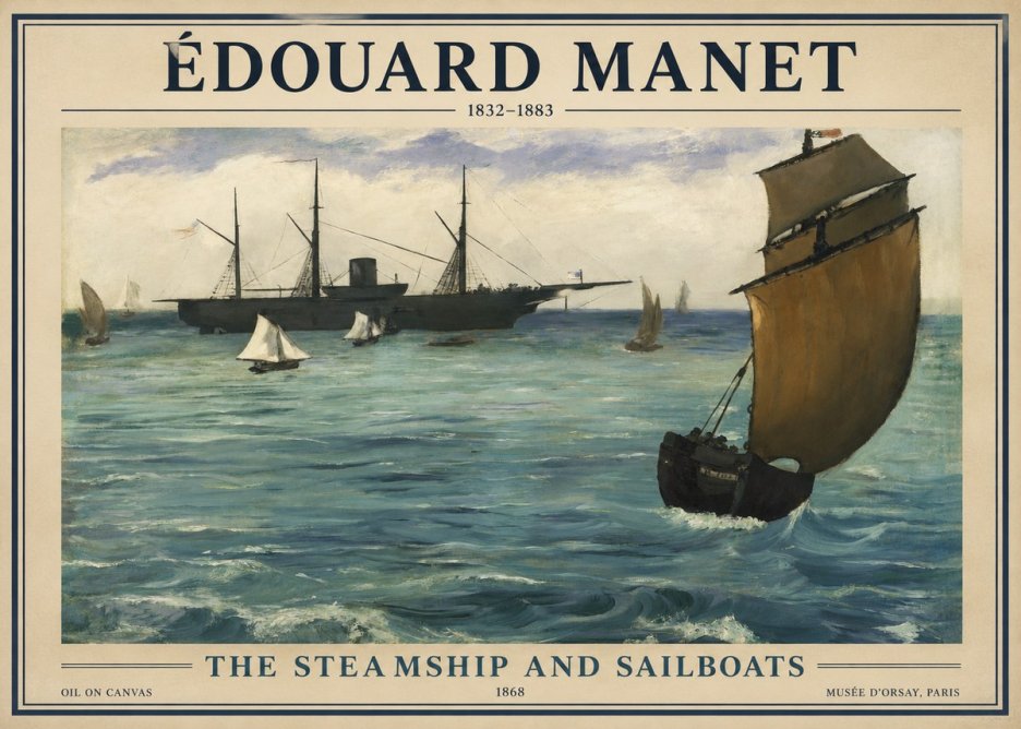 Édouard Manet At Sea No2 - Poszter