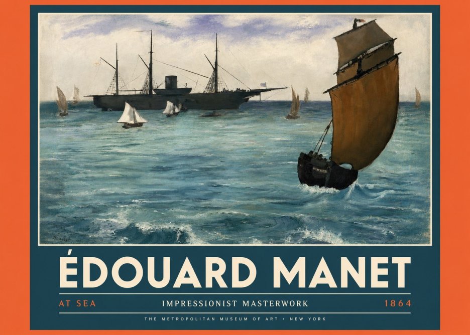 Édouard Manet At Sea No4 - Poszter