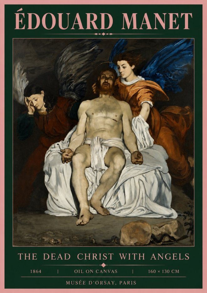 Édouard Manet The Dead Christ with Angels No5 - Poszter