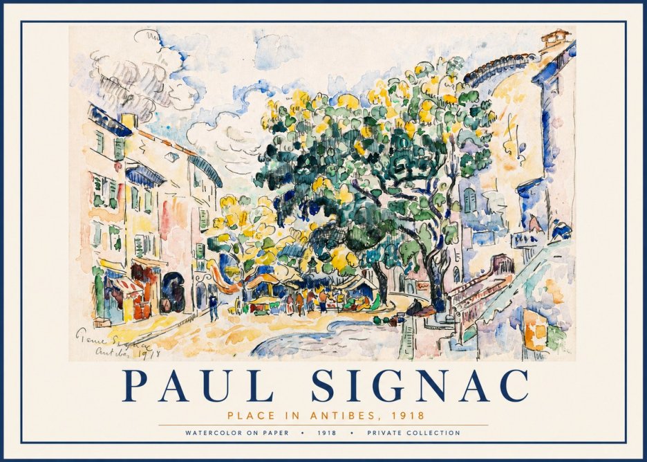 Signac Place in Antibes, 1918 No5 - Poszter