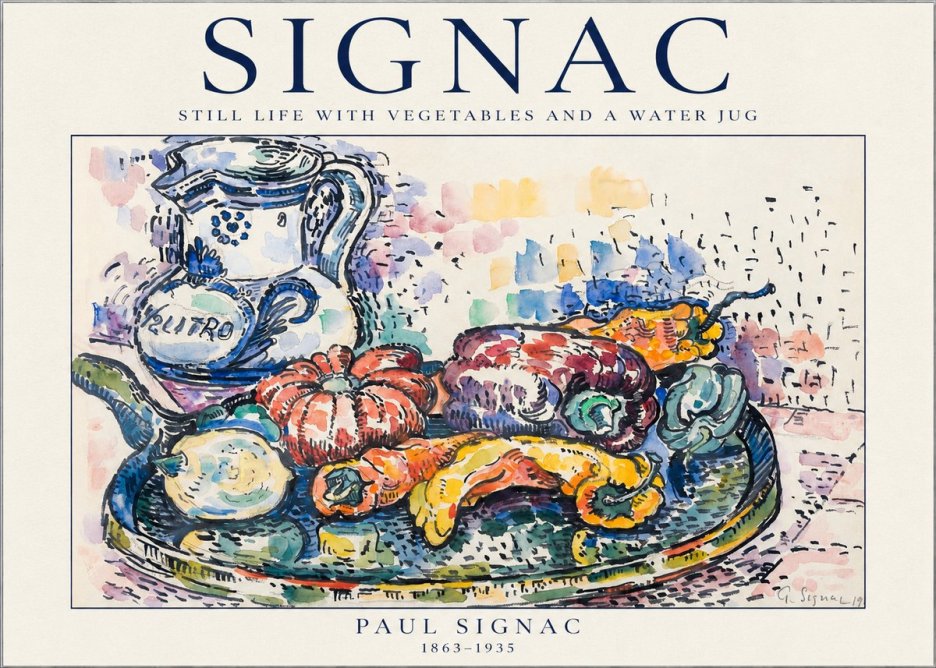 Signac Still Life with Vegetables and a Water Jug No1 - Poszter