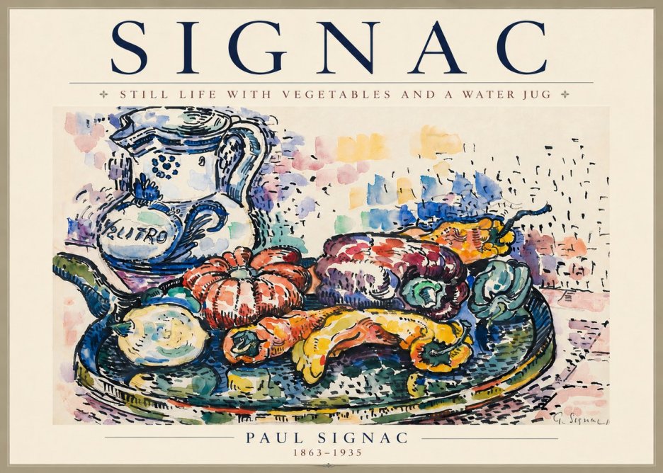 Signac Still Life with Vegetables and a Water Jug No4 - Poszter