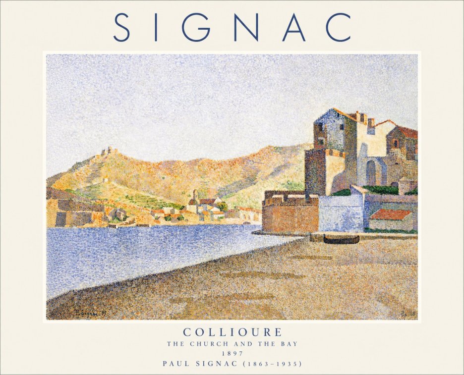 Signac Collioure - the Church and the Bay No1 - Poszter