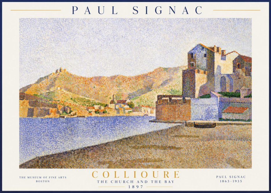 Signac Collioure - the Church and the Bay No3 - Poszter